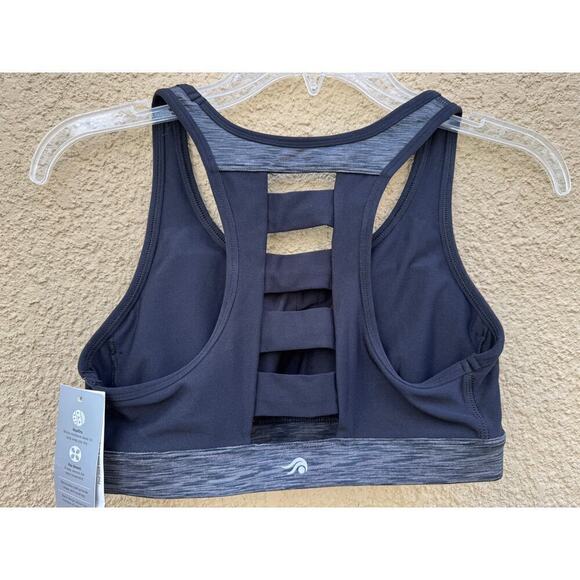 Ideology Small Mid Impact Sport Bra Black Gray RapiDry - Picture 8 of 10